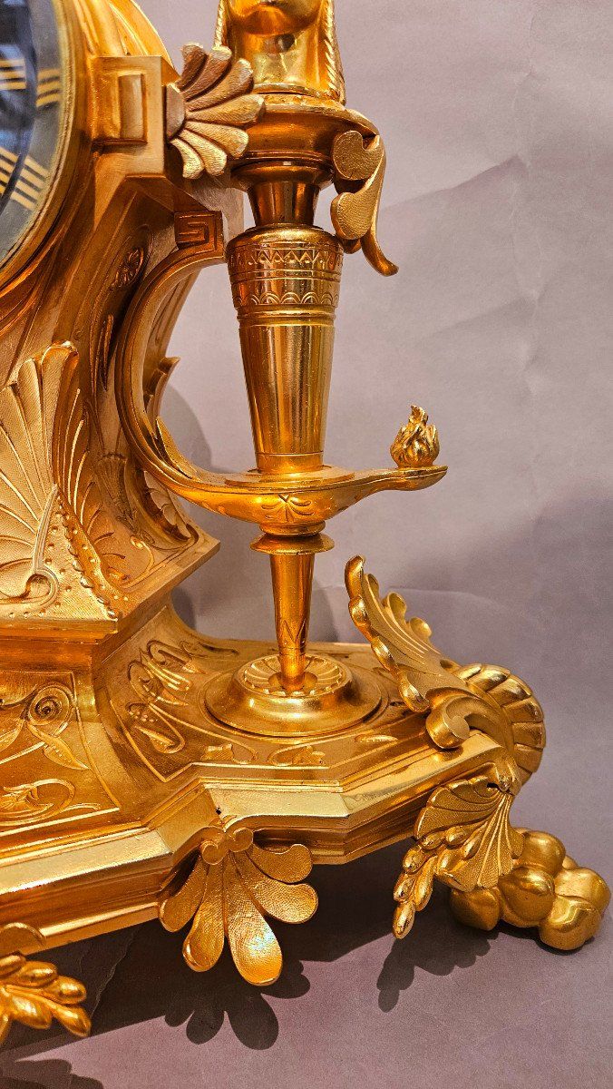 Garniture de cheminée néo-égyptienne,  Attr.à F.barbedienne,