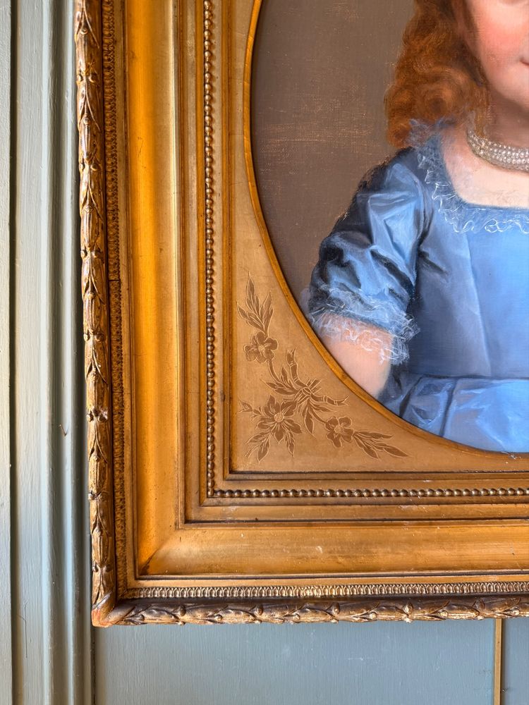 Portrait d'une petite fille daté 1874 de Elie-Joseph LAURENT