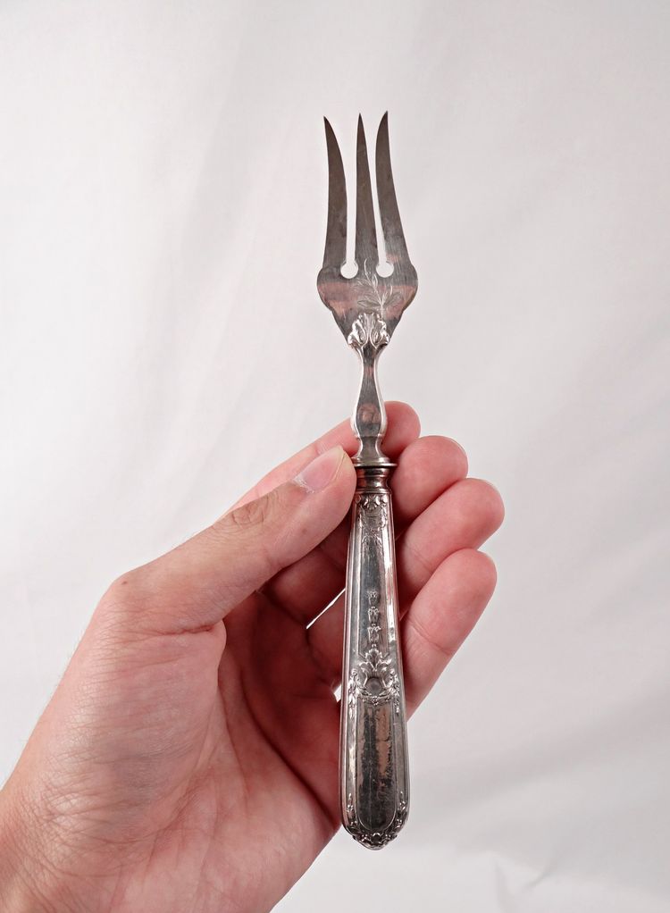 Couverts à poisson en argent 12 personnes style Louis XVI J. Blum Joaillier Strasbourg XIXe