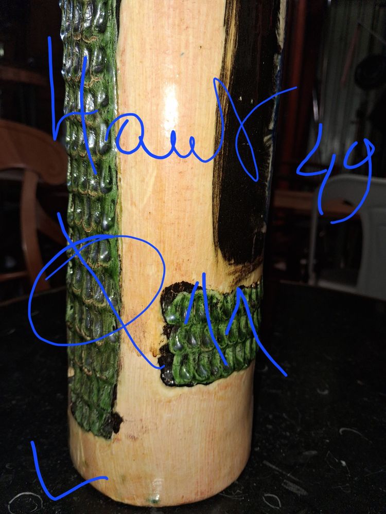 Grand vase en grès émaillé signé "Haut 49" – Travail d'atelier, vers 1950