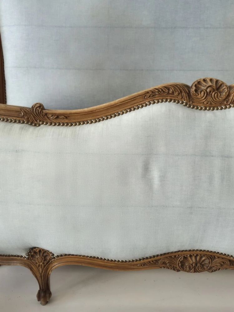Antique French Louis XV Bed Demi Corbeille Double