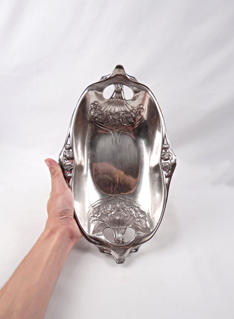 Gallia Christofle corbeille à pain Art Nouveau en métal argenté début XXe