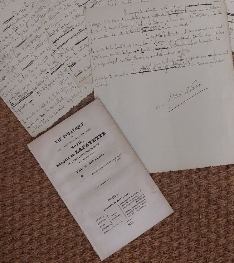 [LA FAYETTE ] - Paul Adam - (1862 - 1920) - "Une épopée française" - Manuscrit autographe
