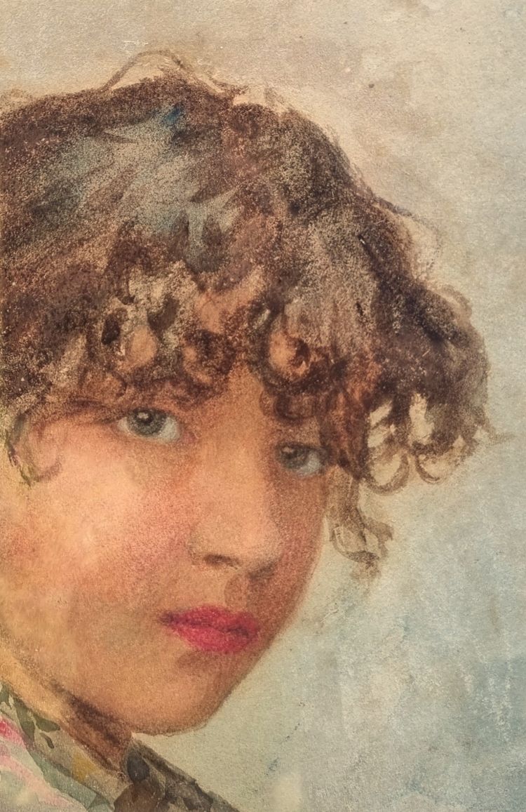Ernesto LEVORATI - Portrait d'une jeune Italienne