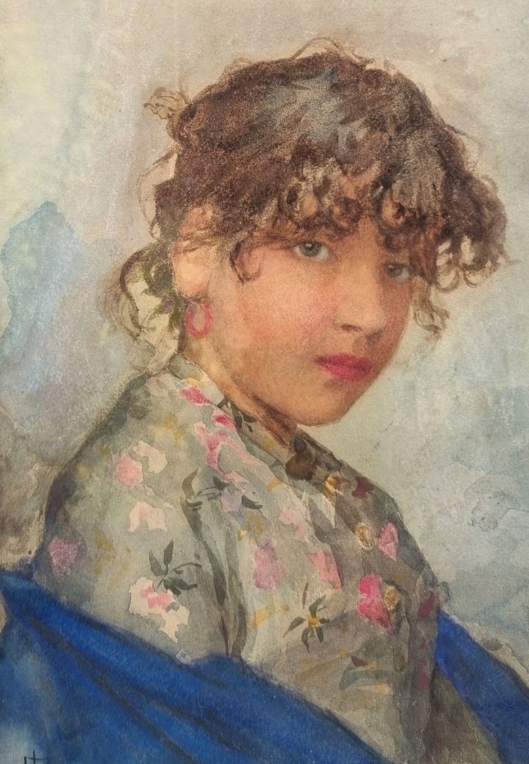 Ernesto LEVORATI - Portrait d'une jeune Italienne