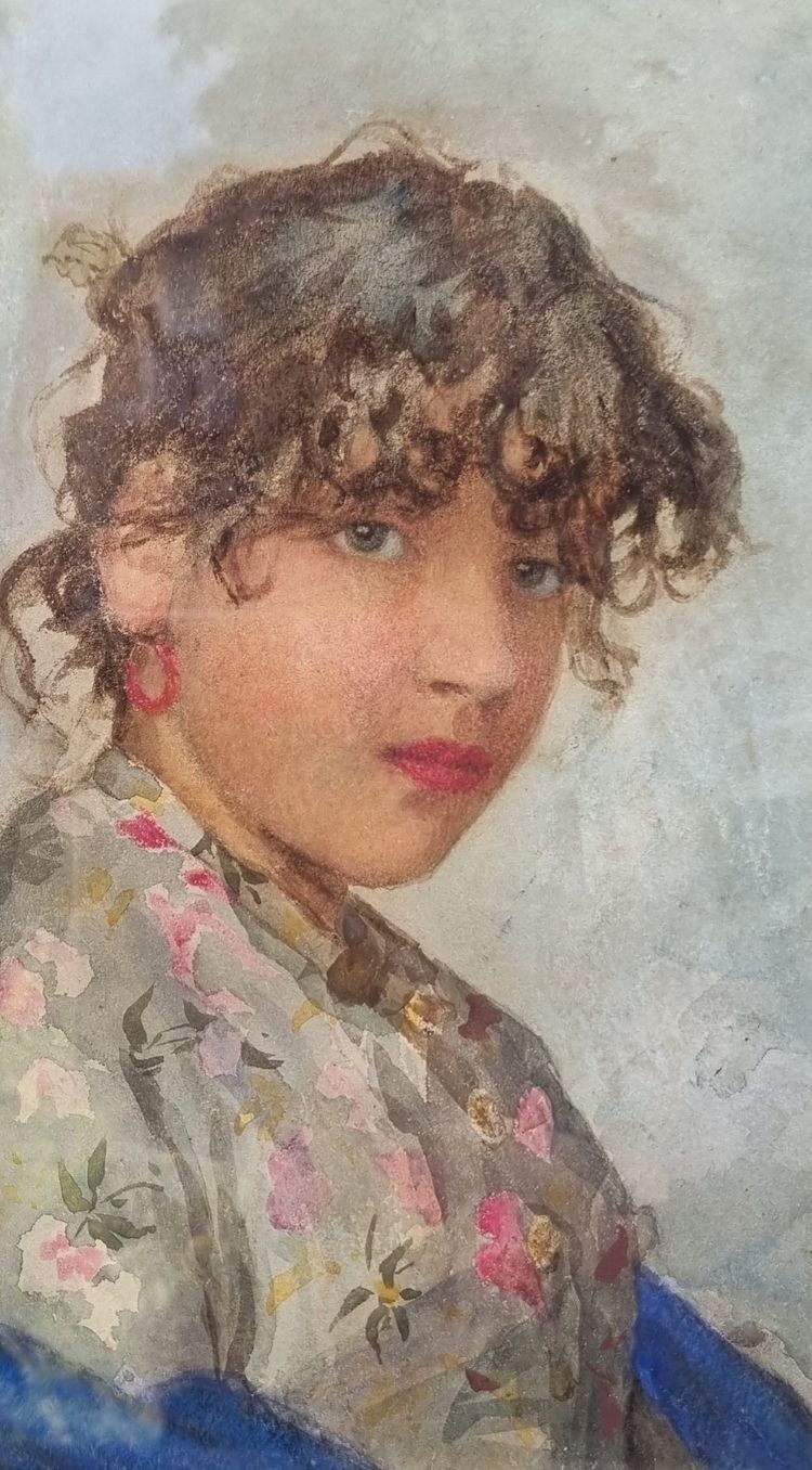 Ernesto LEVORATI - Portrait d'une jeune Italienne