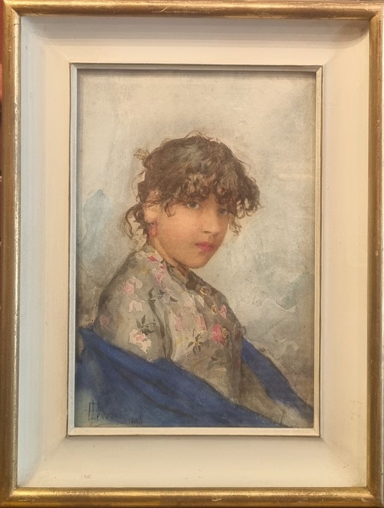 Ernesto LEVORATI - Portrait d'une jeune Italienne