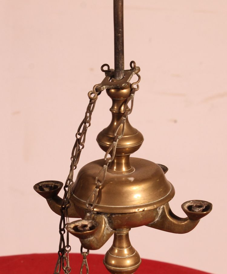 lampe à huile en bronze- 18° siècle - Espagne