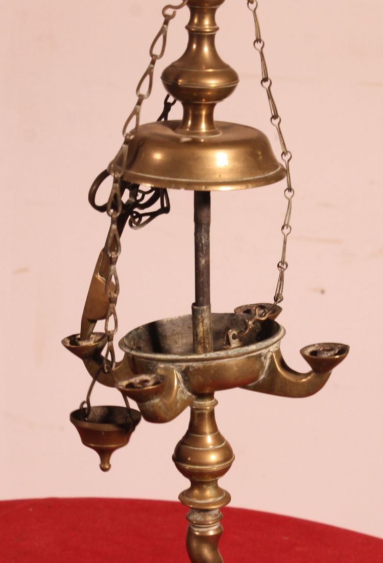 lampe à huile en bronze- 18° siècle - Espagne