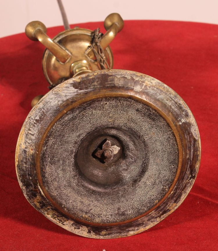 lampe à huile en bronze- 18° siècle - Espagne