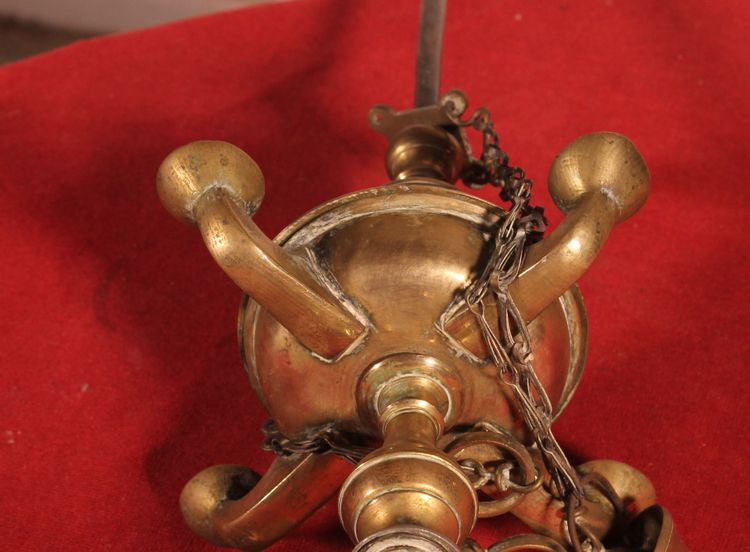 lampe à huile en bronze- 18° siècle - Espagne