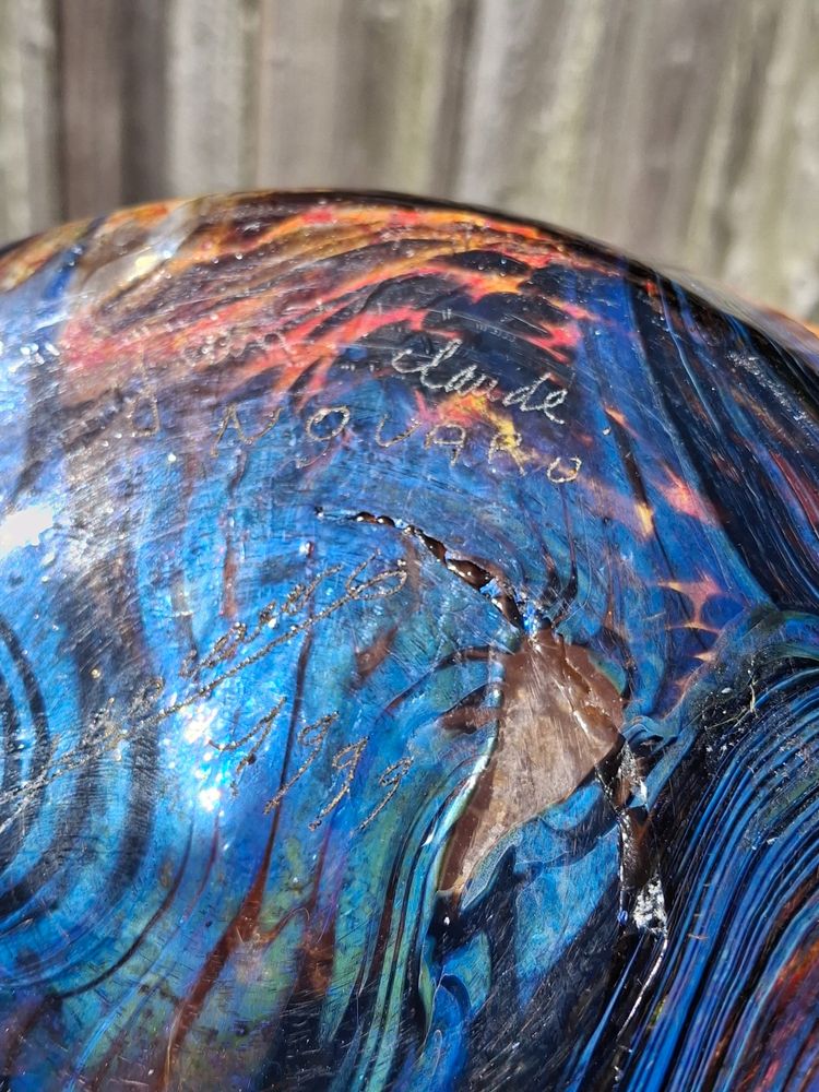 Vase en verre soufflé polychrome Jean-Claude Novaro (1943-2014) 