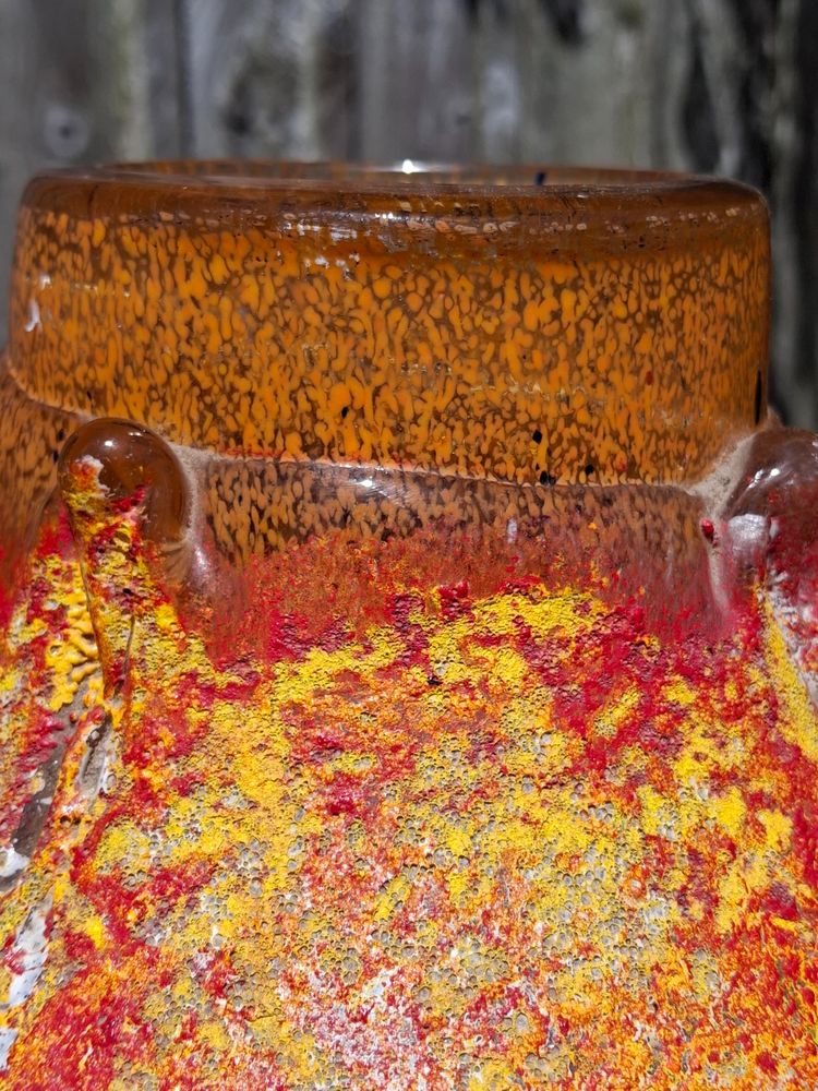 Vase en verre soufflé polychrome Jean-Claude Novaro (1943-2014) 