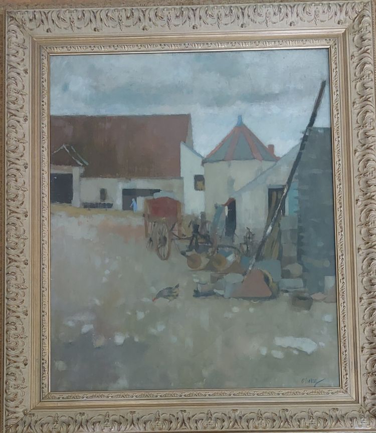 Odette Deray - (1918 - 2010) - Ferme en Bourgogne - huile sur toile -