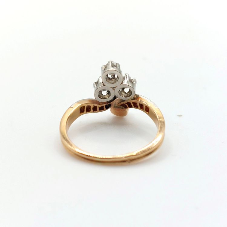 Bague duchesse Belle Époque diamants et perle fine