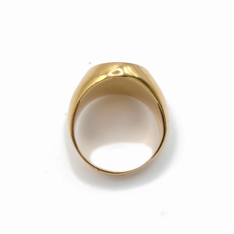 Chevalière monogrammée, or jaune 18k
