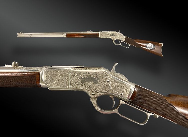 CARABINE WINCHESTER Mod. 1873, GRAND LUXE, GRAVÉE ET ARGENTÉE