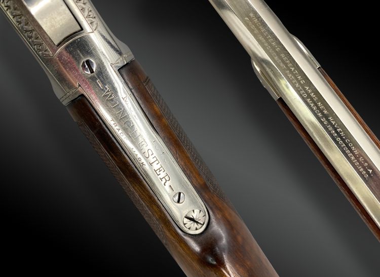 CARABINE WINCHESTER Mod. 1873, GRAND LUXE, GRAVÉE ET ARGENTÉE