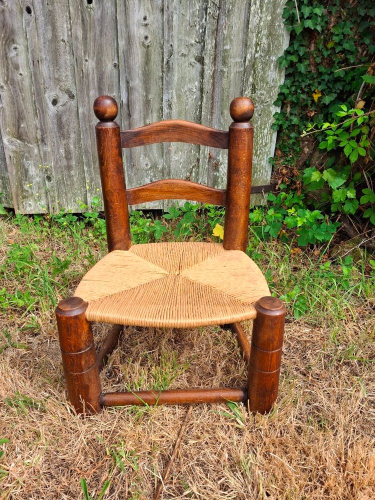 Paire de chaises basses dudouyt assise paille