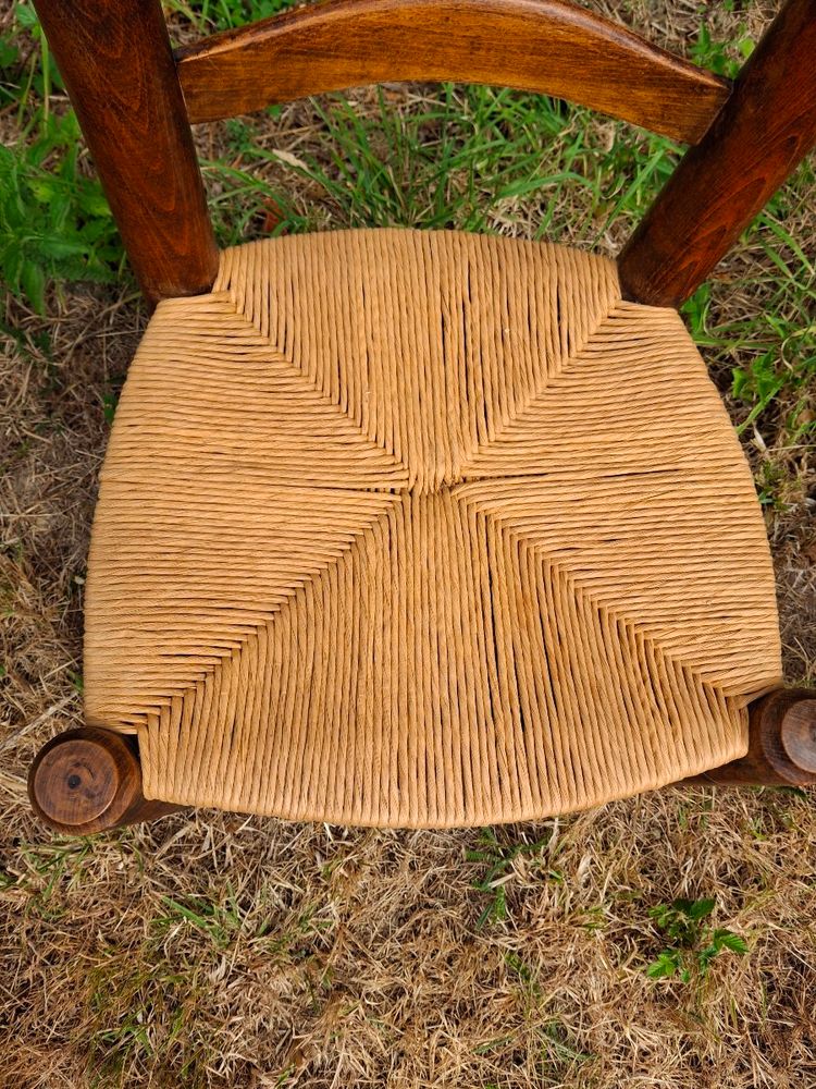 Paire de chaises basses dudouyt assise paille