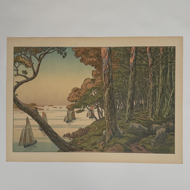 Lithographie par Henri Rivière Les Aspects de la Nature - Soir d'été