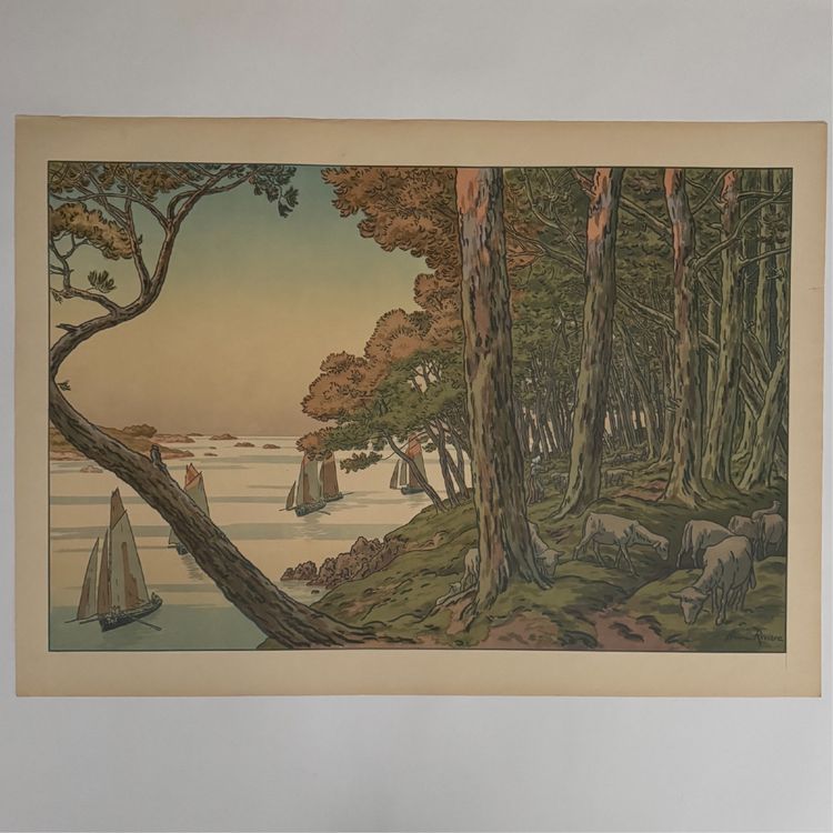 Lithographie par Henri Rivière Les Aspects de la Nature - Soir d'été