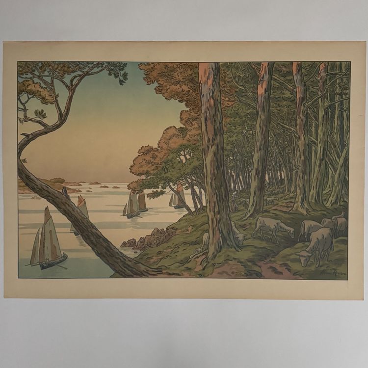 Lithographie par Henri Rivière Les Aspects de la Nature - Soir d'été