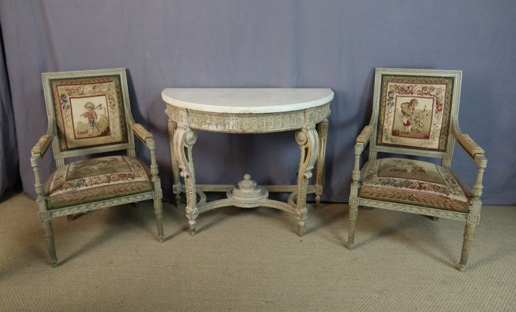 console XX en bois peint