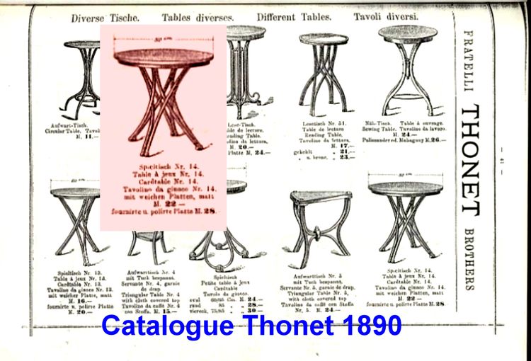 Table ronde par THONET N°14 dite " Mikado" vers 1890