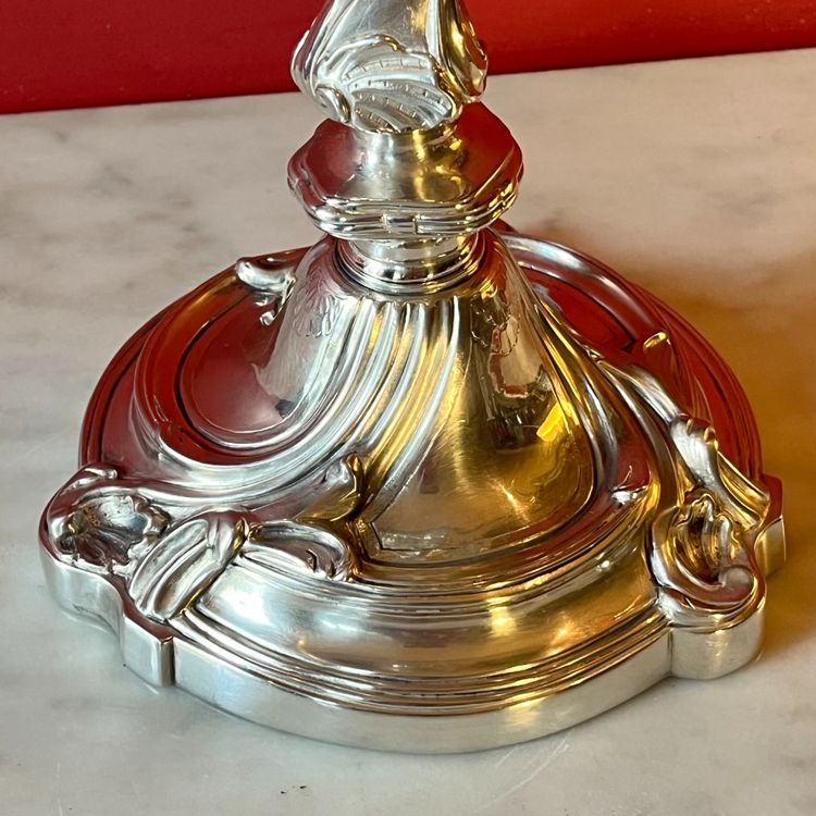 Paire de bougeoirs rocaille, époque Louis XV