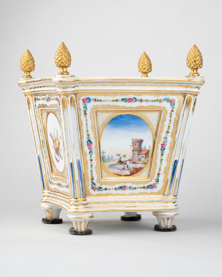 Porcelain Flower Box, Bordeaux Verneuilh Factory, 18th Century