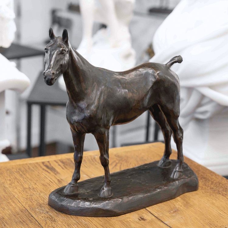 SCULPTURE - CHEVAL À L'ARRÊT , EDMOND DRAPPIER (XIX-XXE SIÈCLE) - BRONZE