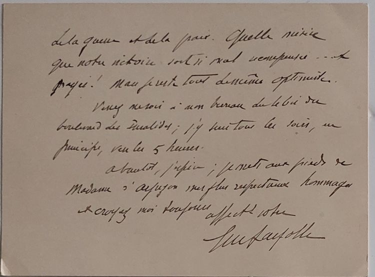 Maréchal Fayolle - (1852 - 1928) - 4 cartes autographes signées - 