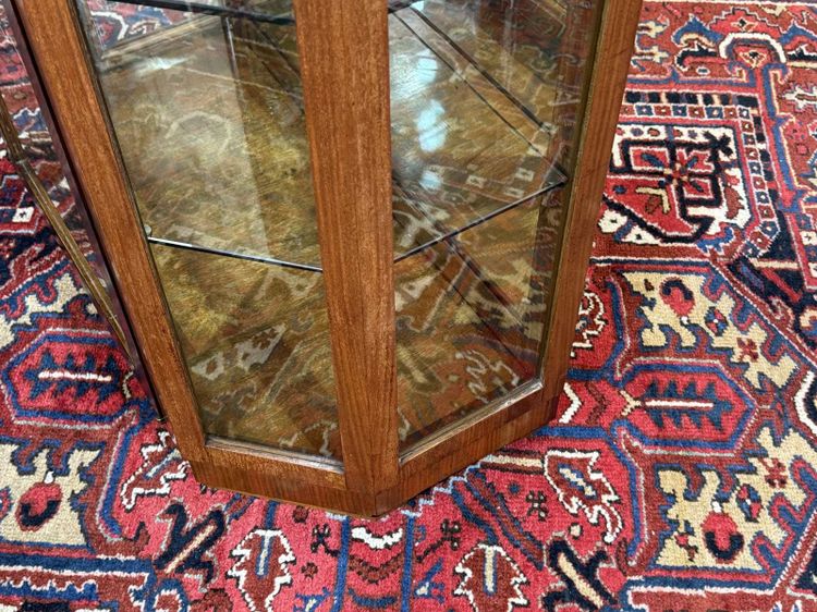 Vitrine Art déco en acajou, palissandre et dessus marbre blanc - travail des années 1930 