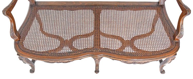 Banquette cannée de style Régence 