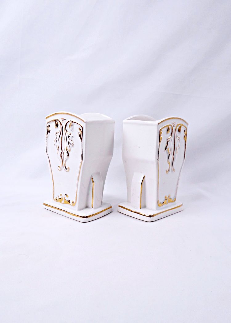 Paire de vases Art Deco en faïence de Ceranord céramique d'art début XXe