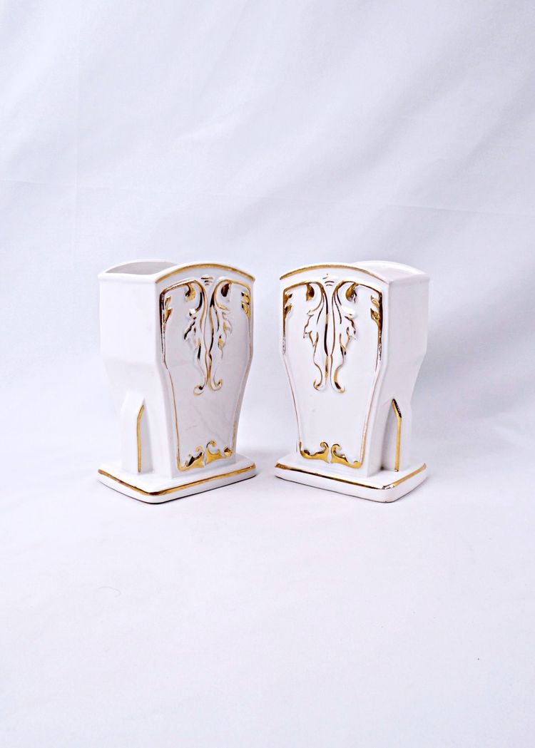 Paire de vases Art Deco en faïence de Ceranord céramique d'art début XXe