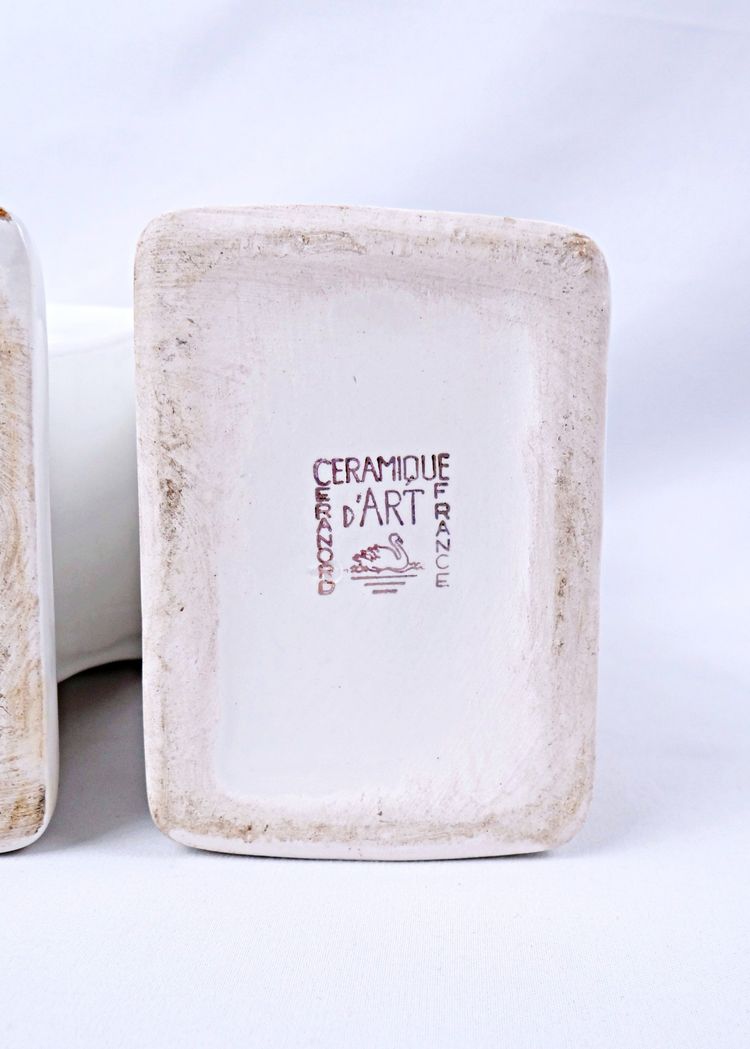 Paire de vases Art Deco en faïence de Ceranord céramique d'art début XXe
