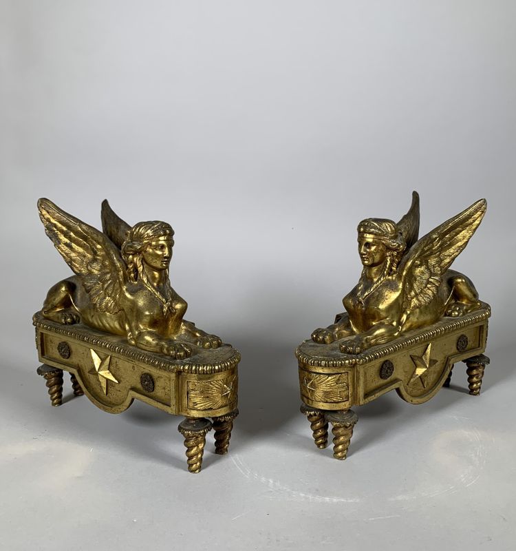 Pair of 18th-Century Directoire-Period Sphinx Andollers Attributed to Thomire