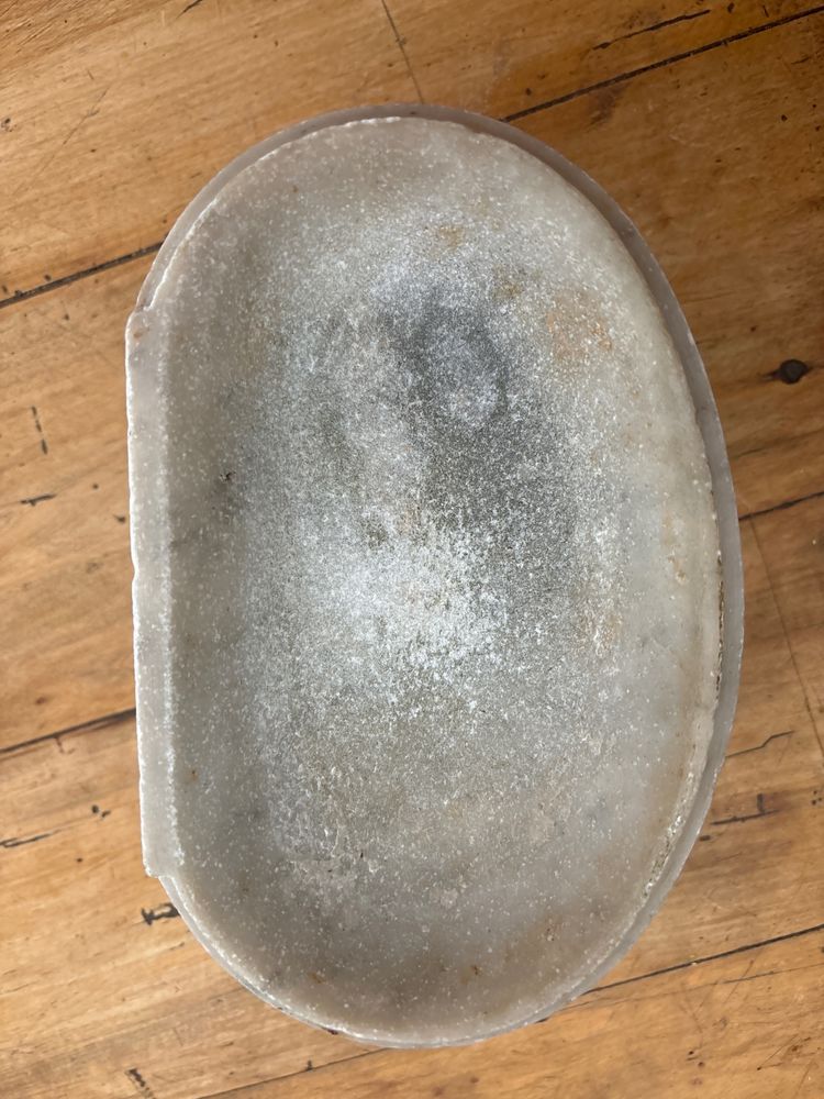 Very old small marble holy water font 