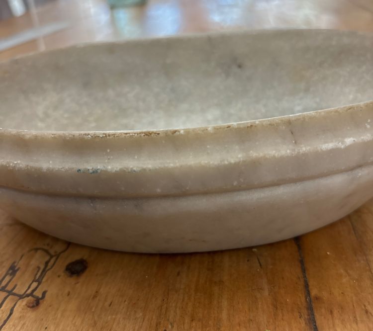 Very old small marble holy water font 