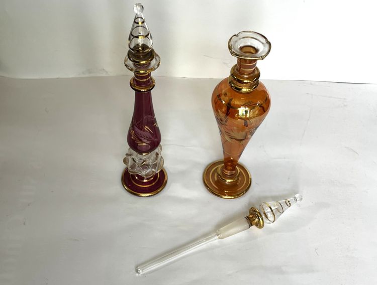 Two 19th-century perfume bottles.