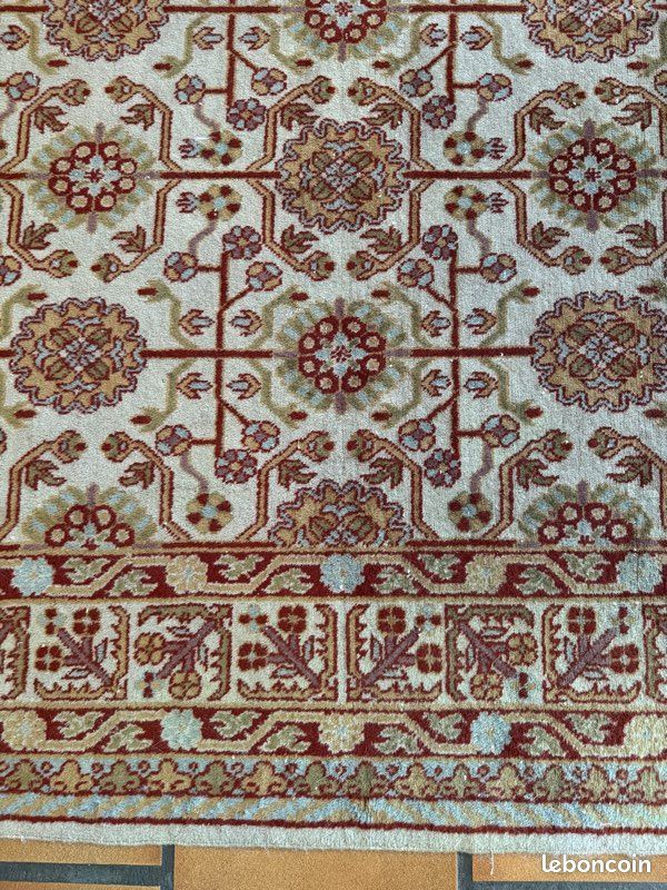 Tappeto persiano quadrato annodato a mano, motivo floreale, 153 × 153 cm
