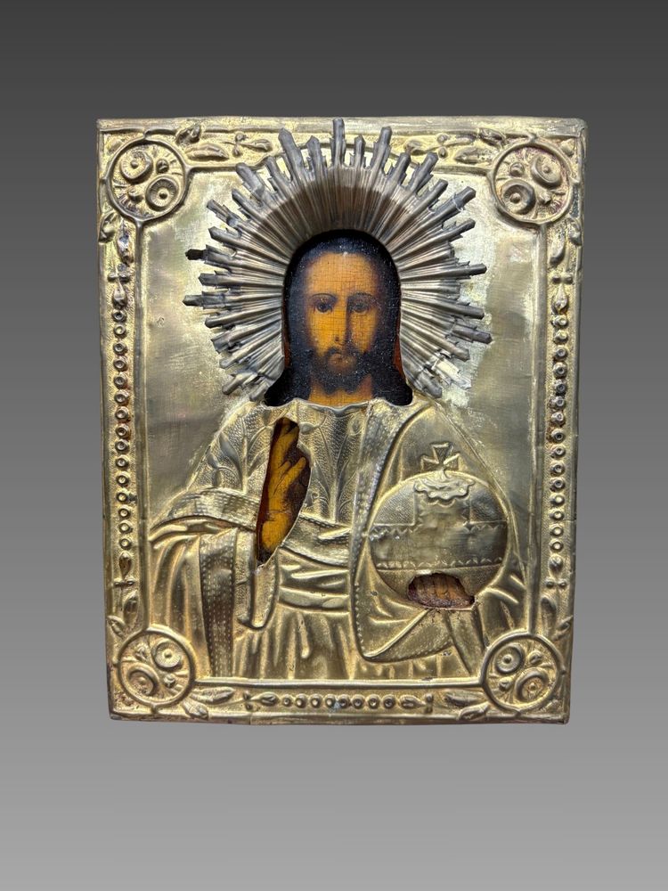 19th-century Russian icon depicting Christ blessing the world 
