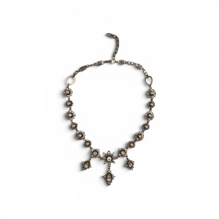 Antikes Collier Viktorianisch Silber & Paste 19. Jahrhundert