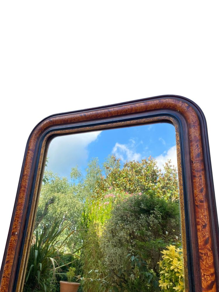 Grand Miroir en Bois de Style Louis Philippe, Epoque Napoléon III, 70cm x 110cm