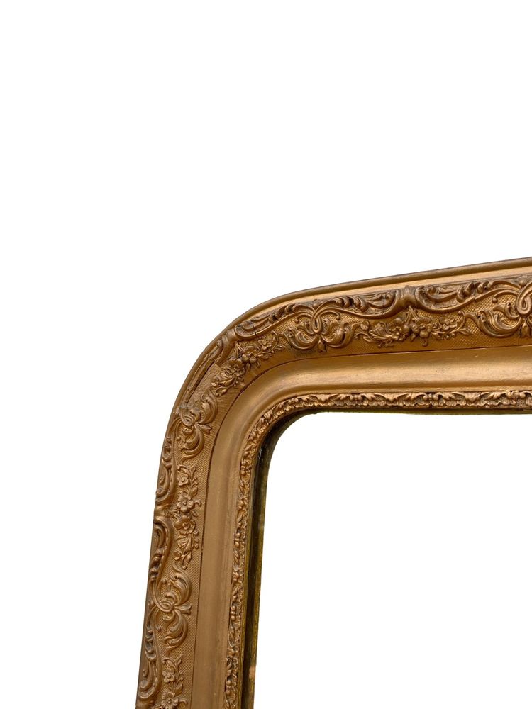 Miroir Louis Philippe en Bois Stuqué et Doré - XIXème - 57cm x 80cm