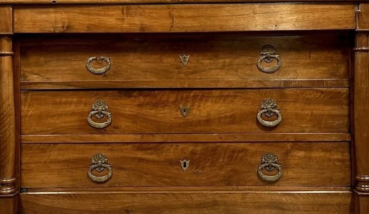 Walnut Column Chest of Drawers – Empire Period, 19th Century