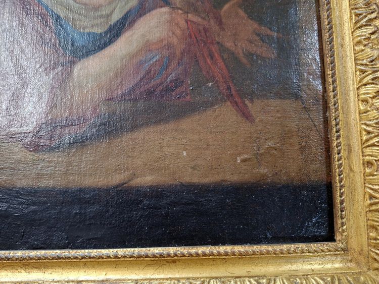 Early 18th-century oil on canvas – Young Woman with a Parrot