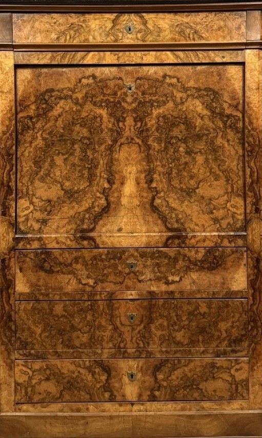 Walnut burl drop-leaf desk – Louis-Philippe period, 19th century